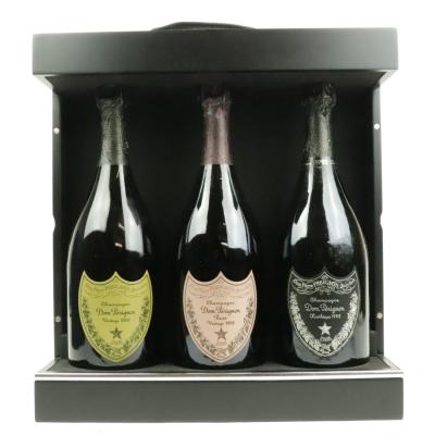 Dom Perignon Oenotheque Brut 1995, Brut Rose 1998 & Brut 2000 Vintage Champagne 3x75cl / Presentation Set