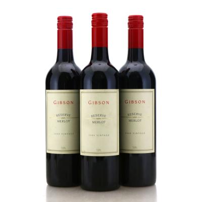 Image for Gibson Reserve Merlot 2004 x 3