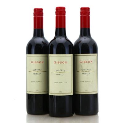 Image for Gibson Reserve Merlot 2004 x 3