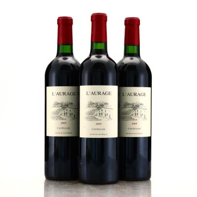 Dom. De L'Aurage 2009 Cotes De Castillon 3x75cl