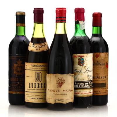 Assorted Mature Red Wines / 5 Bottles