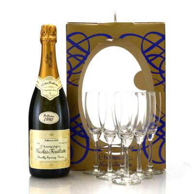 Nicolas Feuillatte Millesime Brut 1990 Champagne 1er-Cru / 6 Glasses Giftset