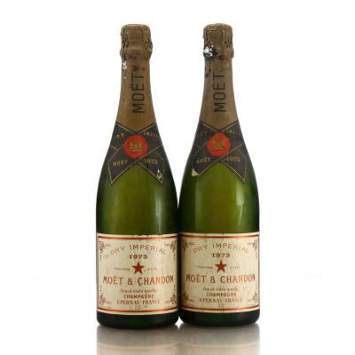 Moet & Chandon Dry Imperial 1973 Vintage Champagne 2x75cl