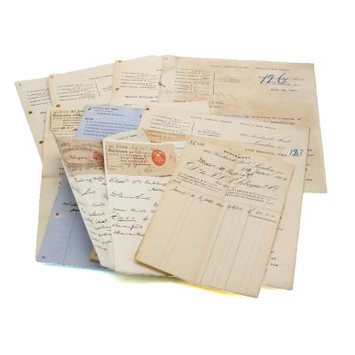 Wine Correspondence, Telegrams & Invoices x10 / 1890 - 1907