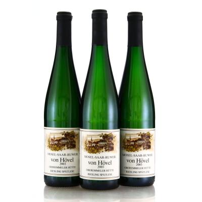 Von Hovel Oberemmeler Hutte Riesling Spatlese 2003 Mosel 3x75cl