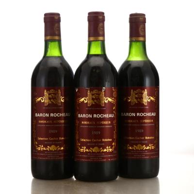 Baron Rocheau Selection Cacher Bokobsa 1989 Bordeaux Superieur 3x75cl