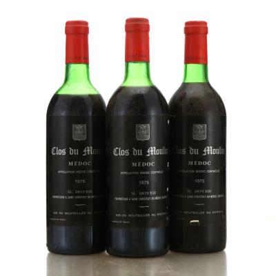 M. Boyer Clos Du Moulin 1975 Medoc 3x78cl