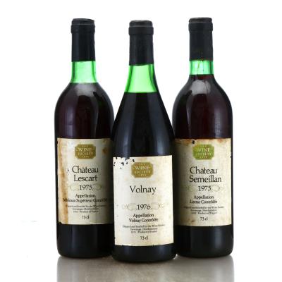 Assorted 1970s French Red Wines 3x75cl / The Wine Society