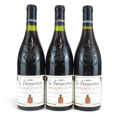 M. Chapoutier \"La Bernardine\" 1990 Chateauneuf-Du-Pape 3x75cl