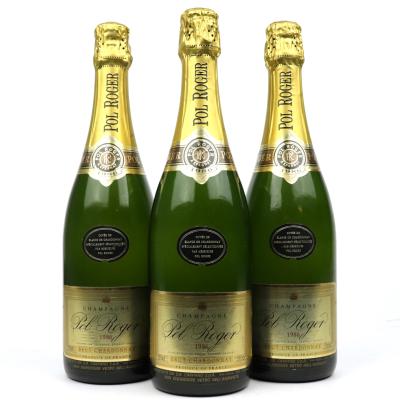 Pol Roger Blanc-De-Chardonnay Brut 1986 Vintage Champagne 3x75cl