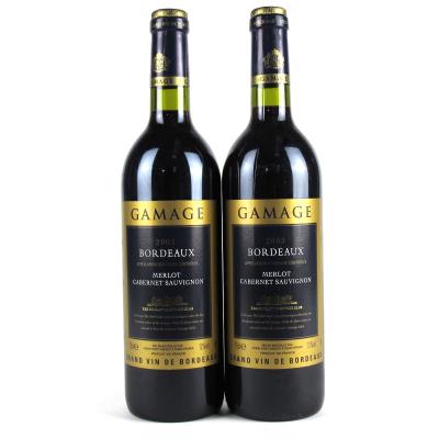 Gamage Merlot-Cabernet Sauvignon 2003 Bordeaux 2x75cl