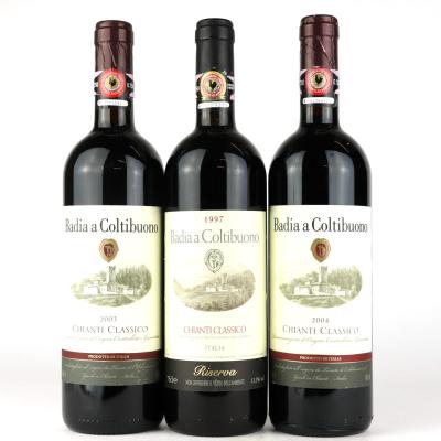 Badia A Coltibuono 1997, 2003 & 2004 Chianti Classico 3x75cl