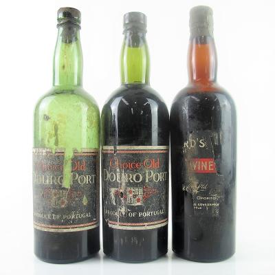 Various Old Ports Circa 1930s 3x75cl