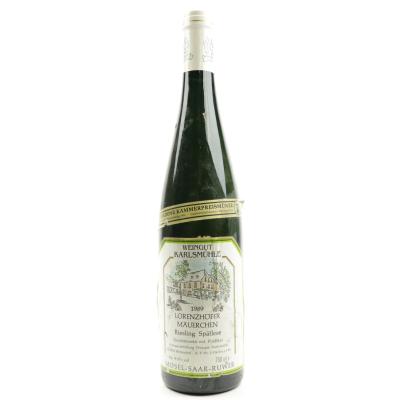 Karlsmuhle Lorenzhofer Mauerchen Riesling Spatlese 1989 Mosel