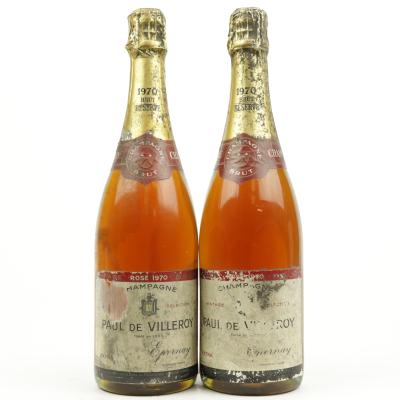 Paul De Villeroy Brut Reserve Rose 1970 Vintage Champagne 2x75cl