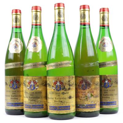 J.Friederich Bernkasteler Kurfurstlay Riesling Spatlese 1992 Mosel 5x75cl