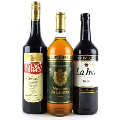 Assorted White & Fortified Spanish Wines 3x75cl