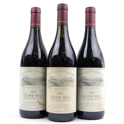 Burge Family Olive Hill Shiraz Grenache Mourvedre 2003 Barossa 3x75cl