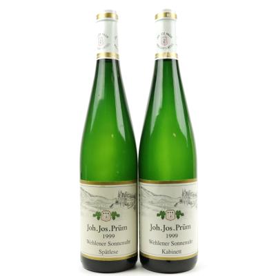 J.J.Prum Wehlener Sonnenuhr Riesling Kabinett & Spatlese 1999 Mosel 2x75cl