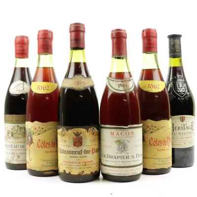 Assorted Burgundy & Rhone Red Wines / 6 Bottles