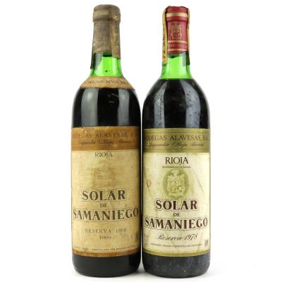 Alavesas Solar De Samaniego 1968 & 1978 Rioja Reserva / 2 Bottles