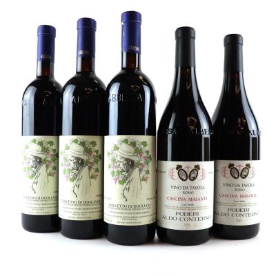 Assorted Piedmont Red Wines 5x75cl