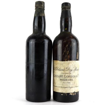 Cossart Gordon & Co Pale Delicate Dry Madeira / 2 Bottles Circa 1930s