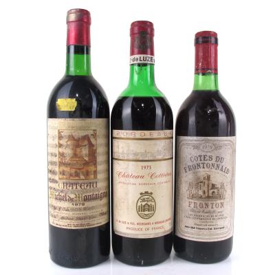 Assorted French Wines 1970s 3x75cl