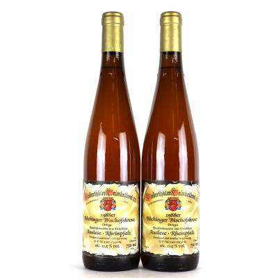 Niederthaler Bochinger Bischofskreuz Ortega Auslese 1988 Rheinpfalz 2x75cl