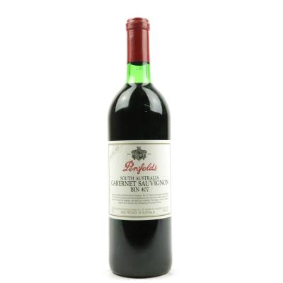 Penfolds Bin 407 Cabernet Sauvignon 1990 South Australia