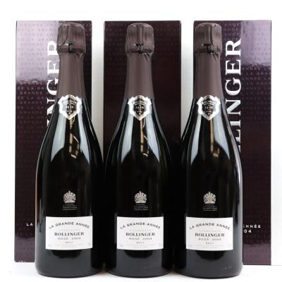 Bollinger Rose 2004 Vintage Champagne 3x75cl