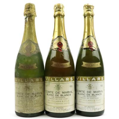 Villars Comte De Marvil Blanc-De-Blancs Brut NV Sparkling Bordeaux 3x78cl