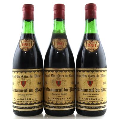 N.Langeac 1961 Chateauneuf-Du-Pape 3x75cl