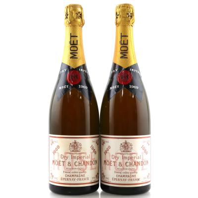 Moet & Chandon Dry Imperial Rosé 1969 Vintage Champagne 2x75cl