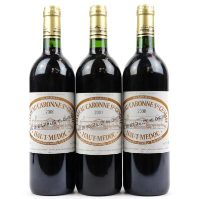 Ch. Caronne Ste Gemme 2000&2001 Haut-Medoc 3x75cl