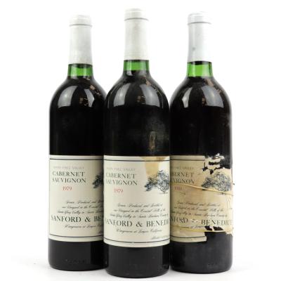 Sanford & Benedict Cabernet Sauvignon 1979 & 1980 Santa Ynez 3x75cl