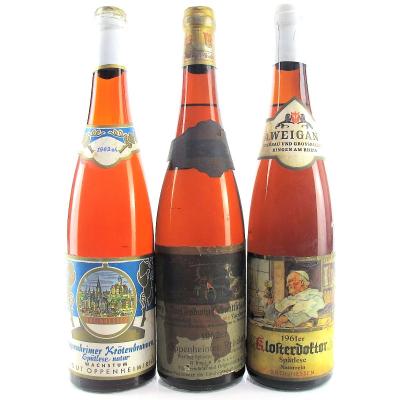 Assorted Spatlese Wines 1961 & 1962 Rheinhessen 3xBottles