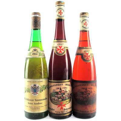 Assorted German Wines 1962 & 1964 3xBottles