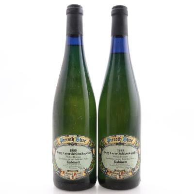 Pieroth Burg Layer Schlosskapelle Muller-Thurgau Kabinett 1985 Nahe 2x70cl