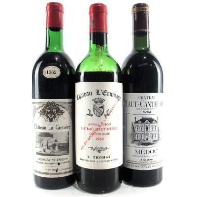 Assorted Bordeaux Wines 1962 3x75cl