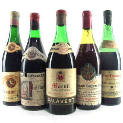 Assorted 1962 Burgundian Pinot Noir 5xBottles