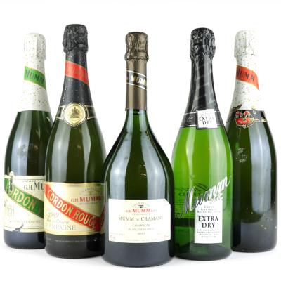 Assorted G.H.Mumm Champagne & Sekt 5x75cl