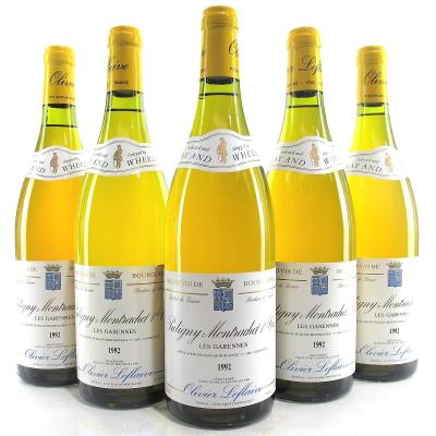 O.Leflaive \"Les Garennes\" 1992 Puligny-Montrachet 1er-Cru 5x75cl